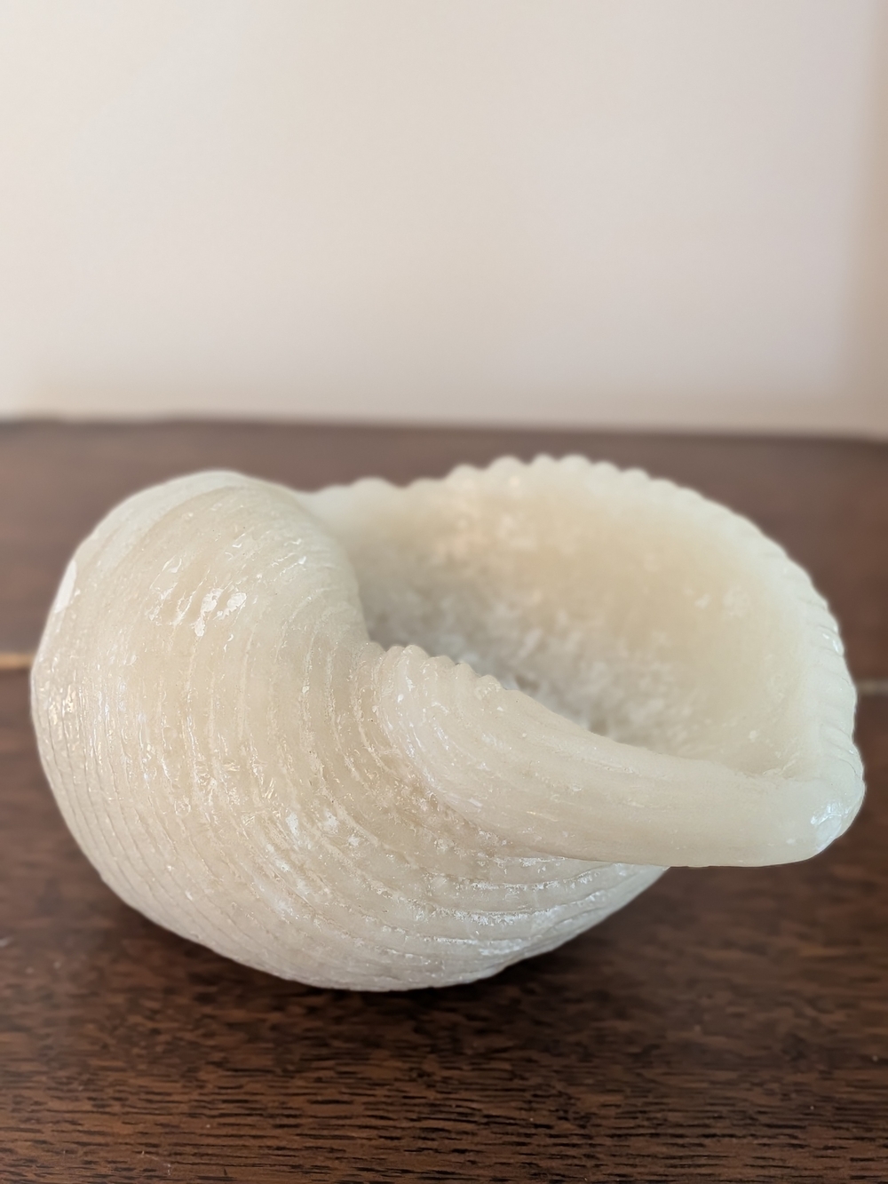 Crate & Barrel Shell Candle Handmade in Spain White Decor